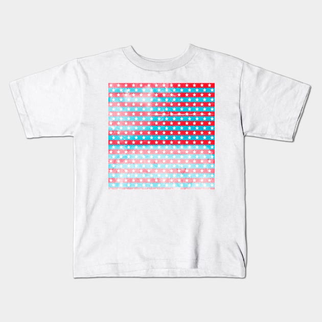 Red white and blue stars and stripes in an Americana tribute Kids T-Shirt by pickledpossums